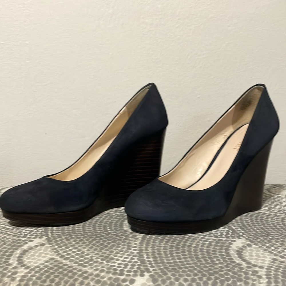 Nine West Navy Blue Wedges